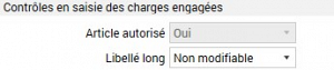 Interdire la modification de libellé en saisie des charges