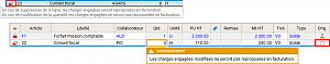 Permettre la modification des charges intégrées aux factures