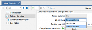 Modifier les intitulés des libellés d'articles en saisie des charges